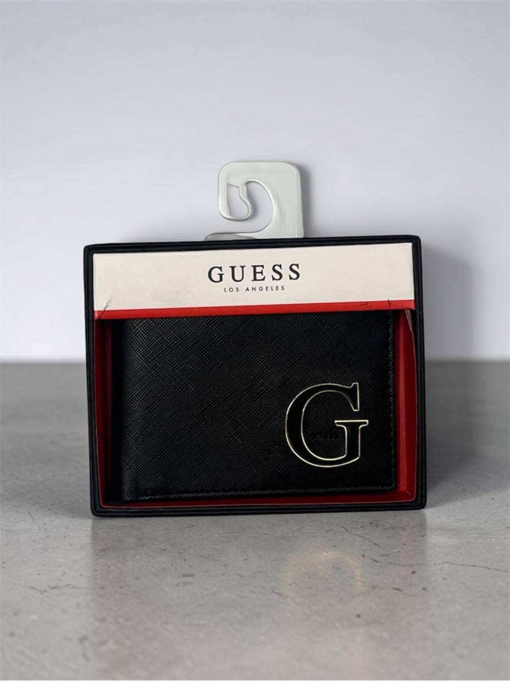GUESS Black Men's Bifold Wallet with Gold G Accent